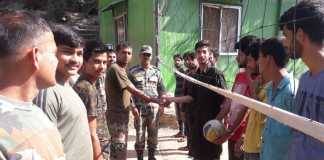 Army organised Volleyball and a Cricket Match