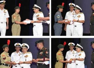 Southern Naval Commander Vice Admiral AK Chawla felicitated NCC cadets in Kochi