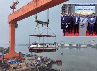 जीआरएसई ने भारतीय जलमार्गों के लिए वातानुकूलित इलेक्ट्रिक नौका लॉन्च की, न शोर – न इंजन कम्पन