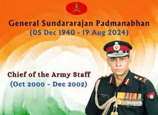 Former Army Chief General Sundararajan Padmanabhan passes away