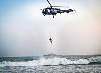 Operation Demonstration on Navy Day at Blue Flag Beach
