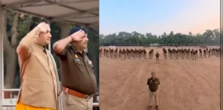 बहराइच जिले में पुलिस की तरफ से एक कथावाचक को 'गार्ड ऑफ ऑनर' देने का वीडियो वायरल