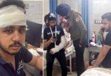 हमले में घायल कर्नल पुष्पिंदर सिंह बाठ और उनके बेटे के अस्पताल में उपचार के समय लिए गए फोटो ( फाइल फोटो )