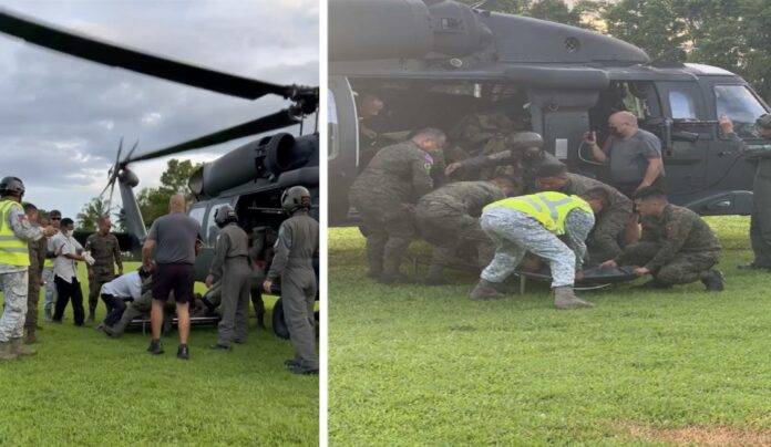 Helicopters were used to transport the casualties from the scene (Photo: Courtesy of Facebook)