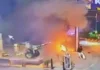 Scooter explosion outside the BSF Headquarters in Jalandhar on Tuesday.