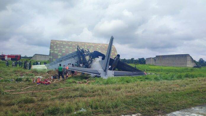 An Indian Air Force AN-32 aircraft crashed while landing in Jorhat on Saturday morning. An Indian Air Force AN-32 aircraft crashed while landing in Jorhat on Saturday morning.