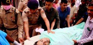 Shocking : Tripura DGP Anurag Dhankar found dead in PHQ, committed suicide DGP Anurag Dhankar brought to GB Pant hospital in Agartala. ( photo courtesy : northeasttoday.in)