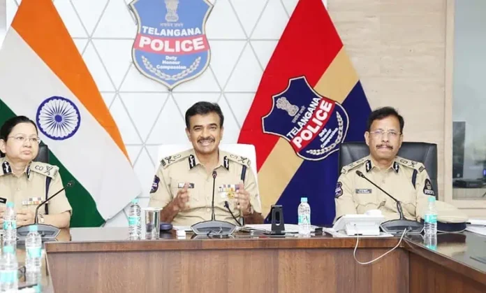 Telangana Director General of Police C.V. Anand and other officials Telangana Director General of Police C.V. Anand and other officials