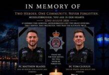 Volkswagen Passat crashed into police vehicle : Seven people including 2 police officers lost life Tribute paid by the Cleveland Police to officers Matthew Blades and Tom Clough.