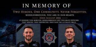 Volkswagen Passat crashed into police vehicle : Seven people including 2 police officers lost life Tribute paid by the Cleveland Police to officers Matthew Blades and Tom Clough.