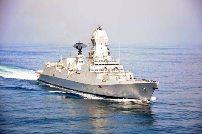 Indian Navy ship INS Kolkata (File photo) Indian Navy ship INS Kolkata (File photo)